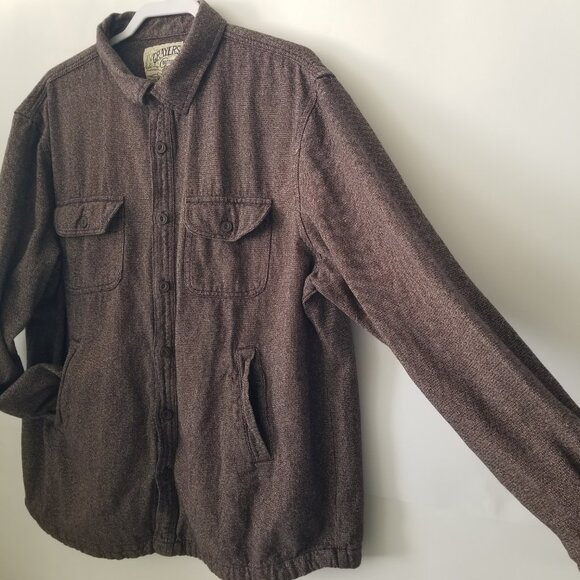 Grayers Cold Weather Mens XXL Brown Cotton Long Sleeve Button Up Shirt Jacket - Picture 3 of 16